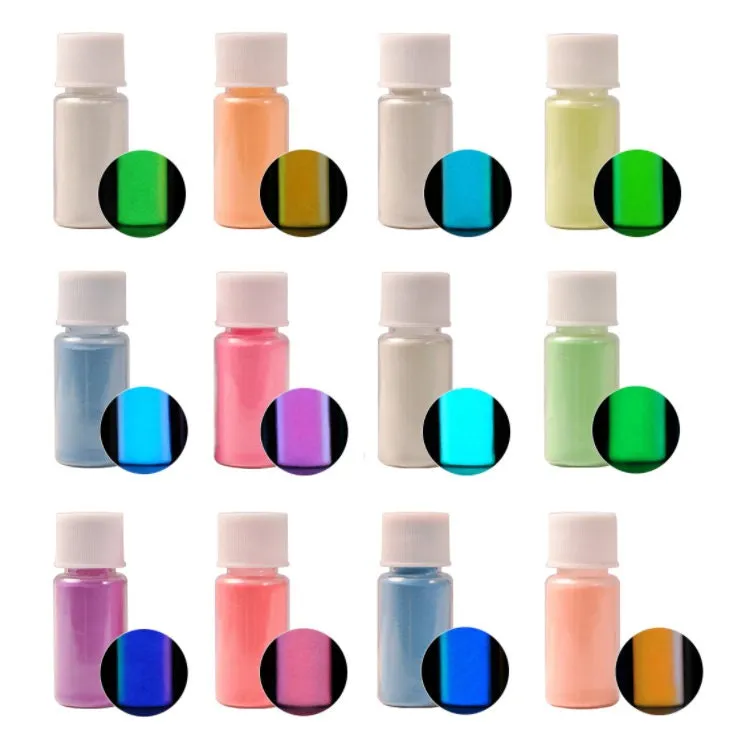 12 Pcs Glow in the Dark Mica Powder - Luminous Pigment Powder - Epoxy Resin Coloring - Mica Pigment for Slime Soap Coloring Dye - Bath Bombs