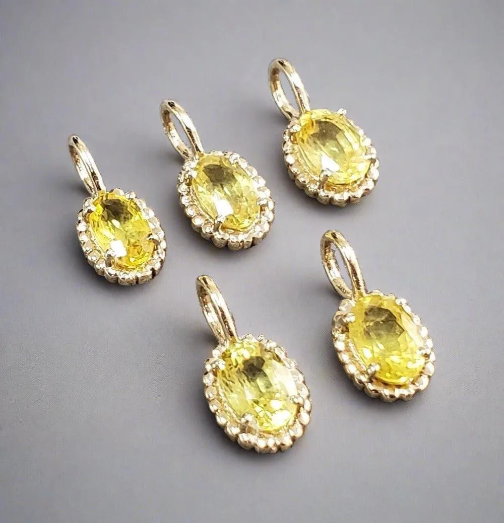 14k Gold Yellow Sapphire Charms