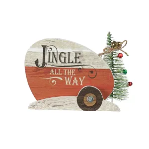 6" Wooden Christmas Camper: Jingle