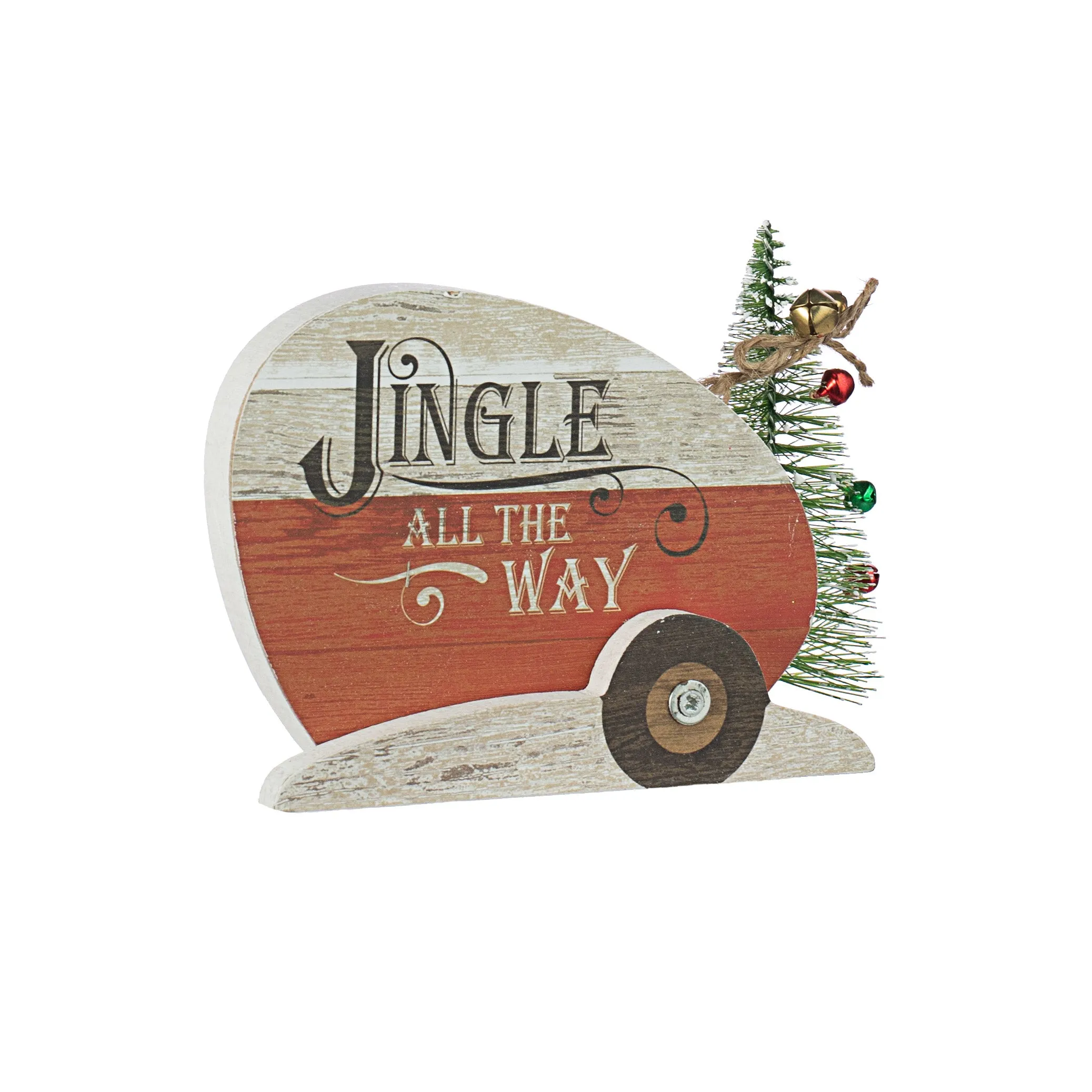 6" Wooden Christmas Camper: Jingle