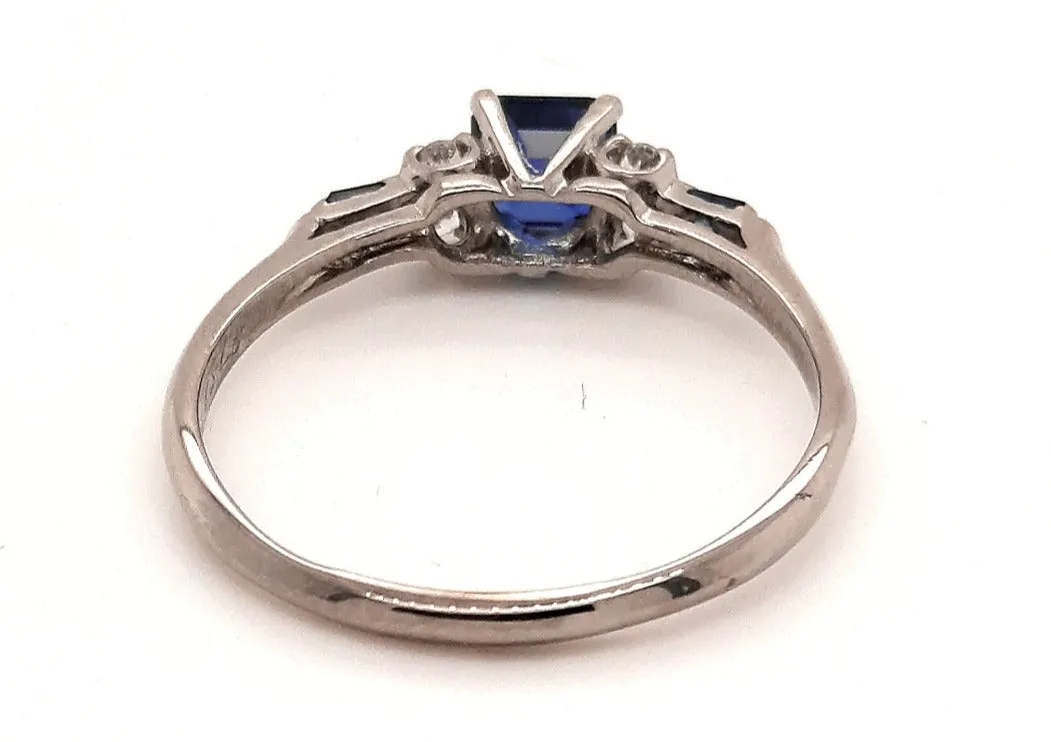 9ct White Gold Synthetic Sapphire & Spinel Ring