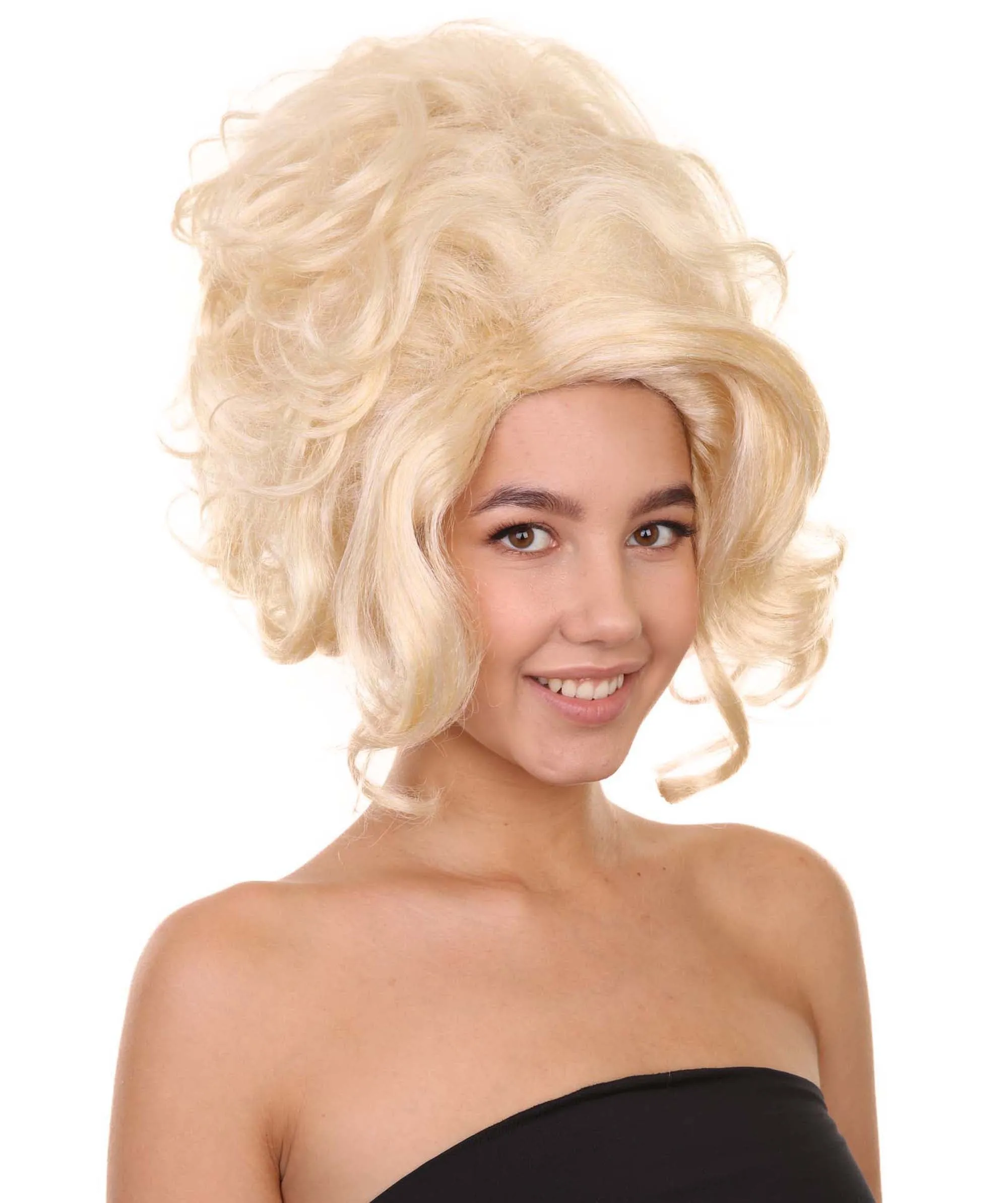 Adult Women's 14" Inch Medium Length Halloween Baroque Renaissance Lady Drag Costume Wig, Synthetic Soft Fiber Hair, Perfect for your next Fancy Convention and Group Royal Ball Party!  | HPO