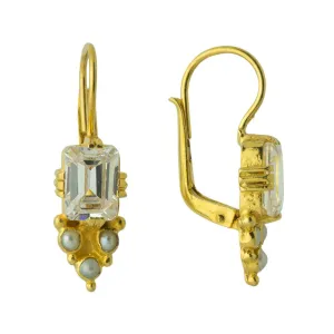 Annabel Lee Cubic Zirconia and Pearl Earrings