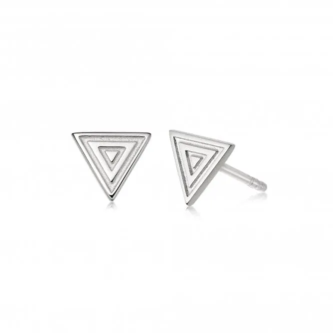 Artisan Stamped Stud Sterling Silver Earrings NE02_SLV