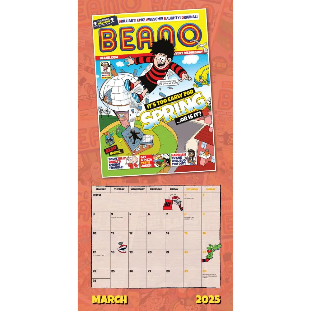 BEANO CLASSIC 2025 SQUARE CALENDAR