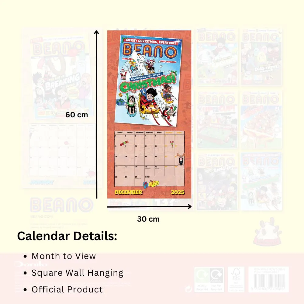 BEANO CLASSIC 2025 SQUARE CALENDAR