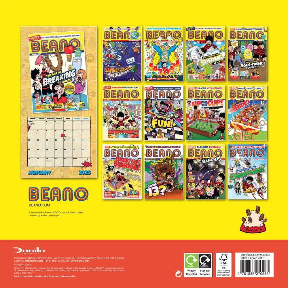 BEANO CLASSIC 2025 SQUARE CALENDAR