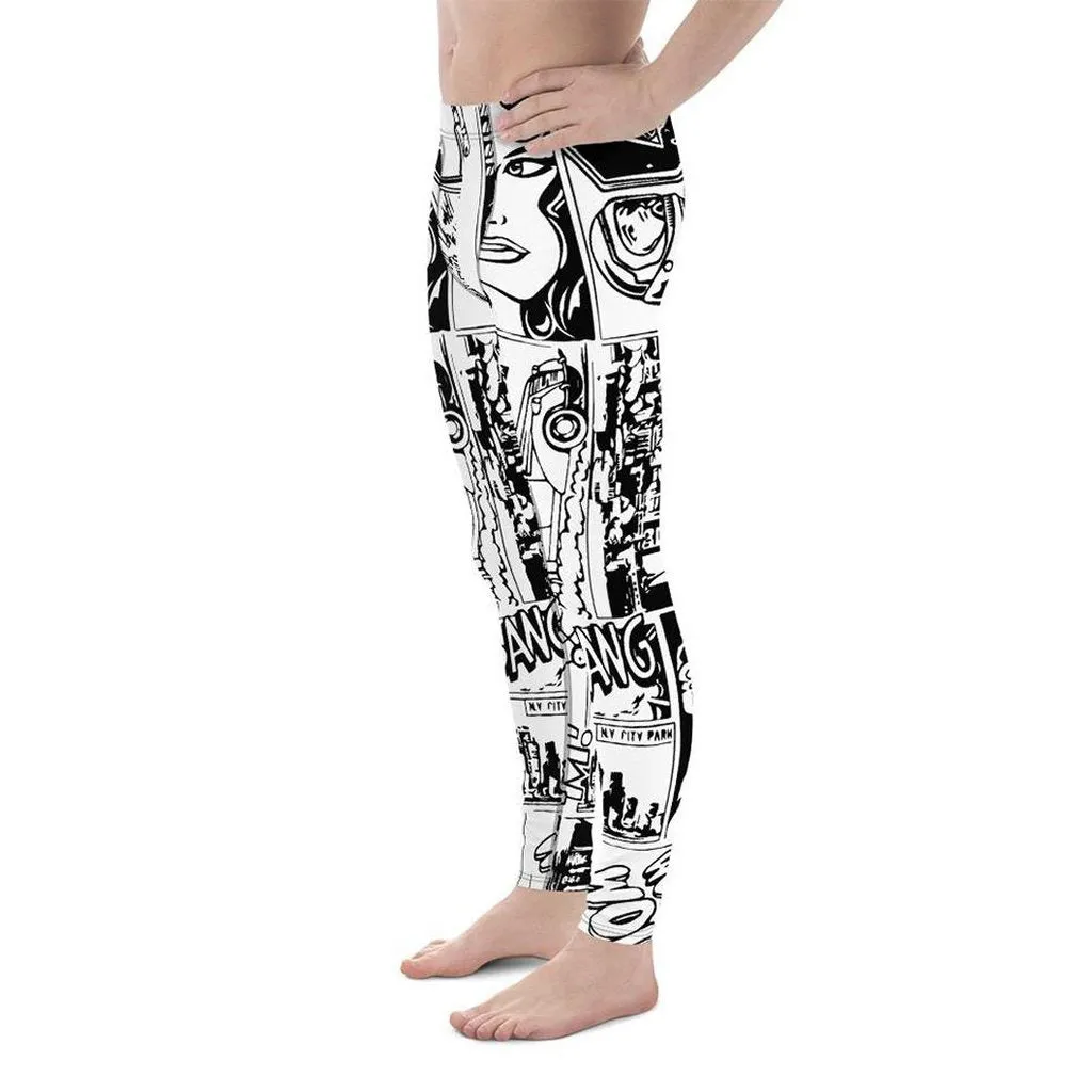 Black & White Comic Book Men's Leggings