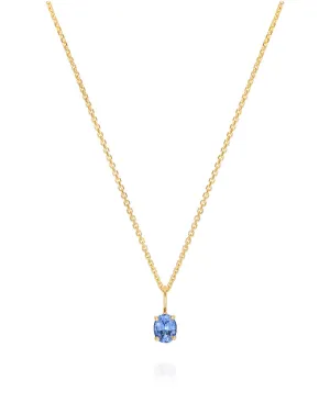 Blue Sapphire Petal Necklace