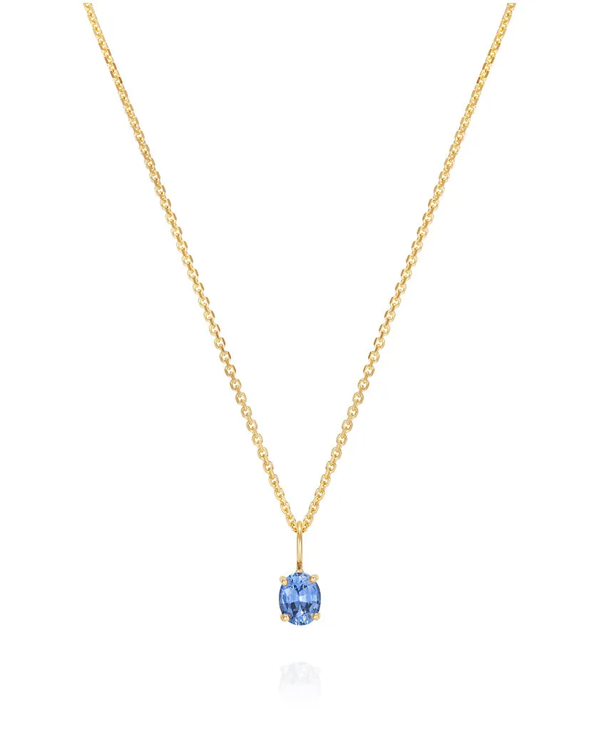 Blue Sapphire Petal Necklace