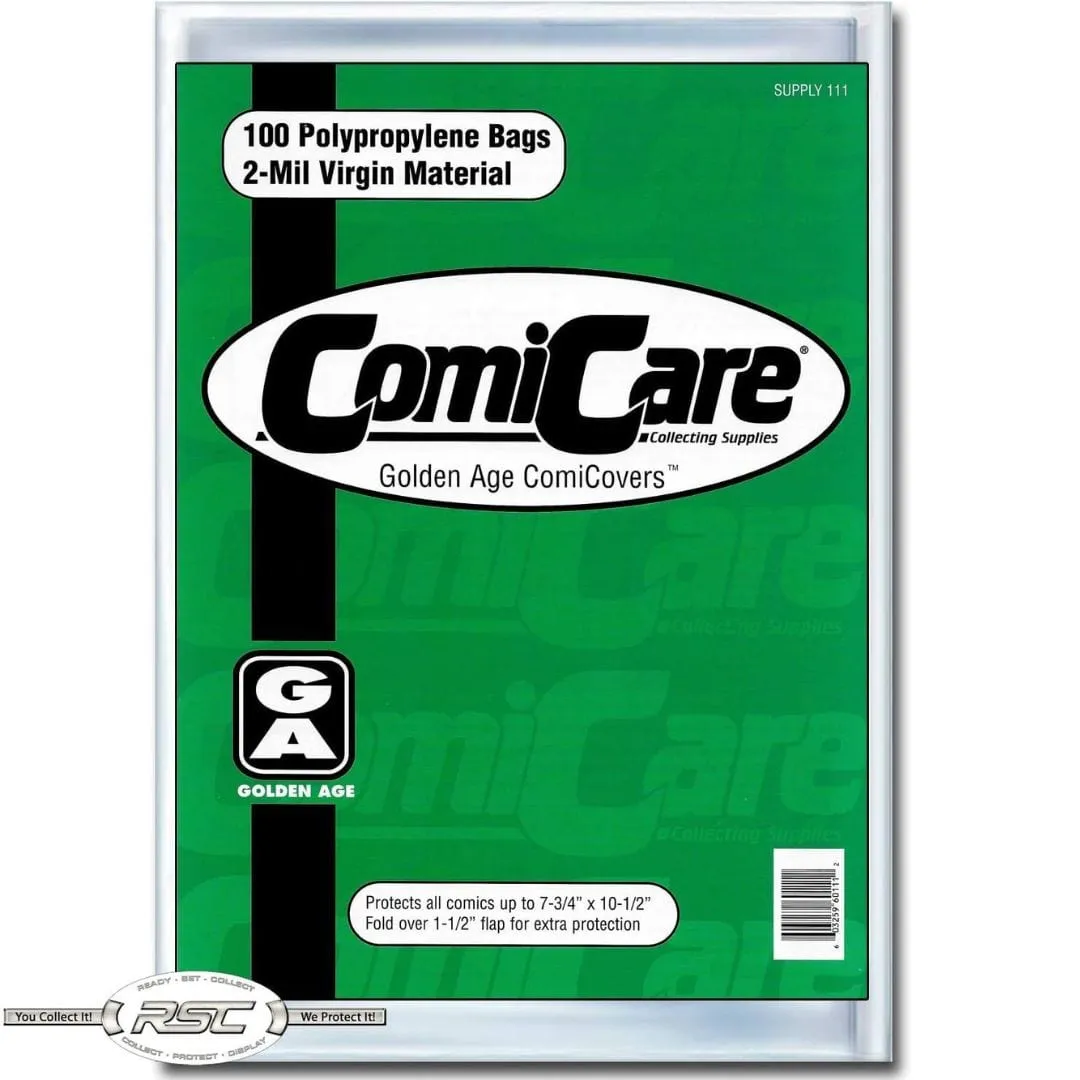 Comicare Golden Age Polypropylene Comic Bags (100 ct)