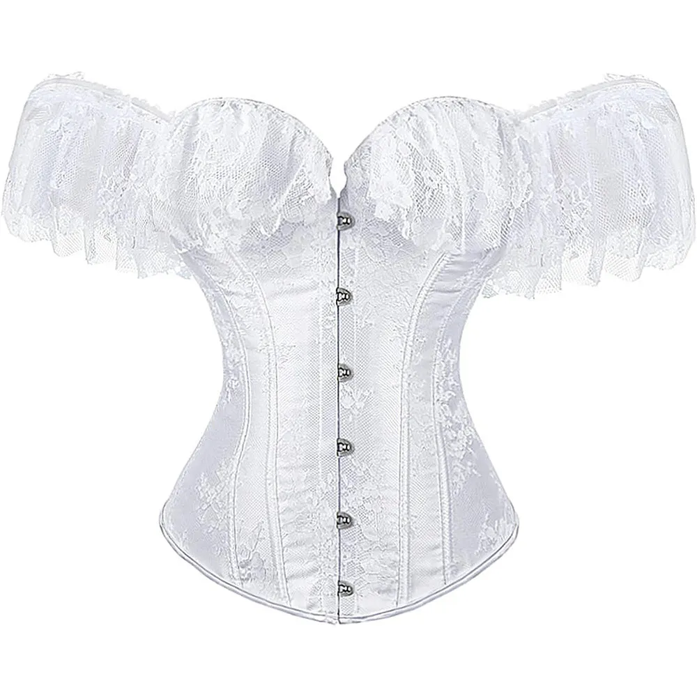 Corset Top With Sleeves for Women Plus Size Victorian Corsets Bustier Lace Up