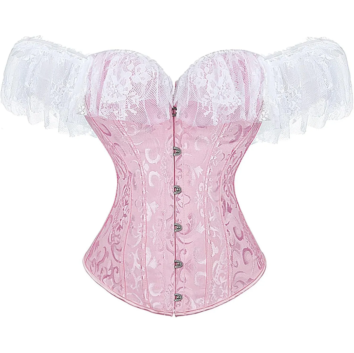 Corset Top With Sleeves for Women Plus Size Victorian Corsets Bustier Lace Up