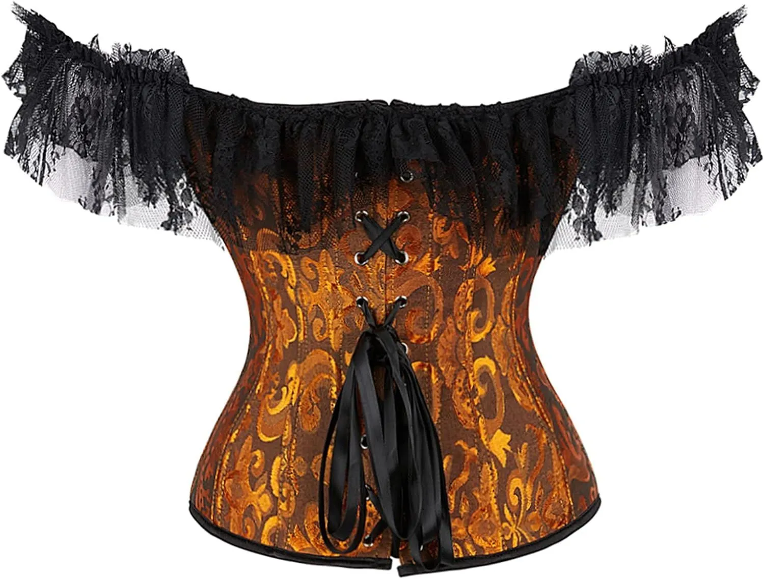 Corset Top With Sleeves for Women Plus Size Victorian Corsets Bustier Lace Up