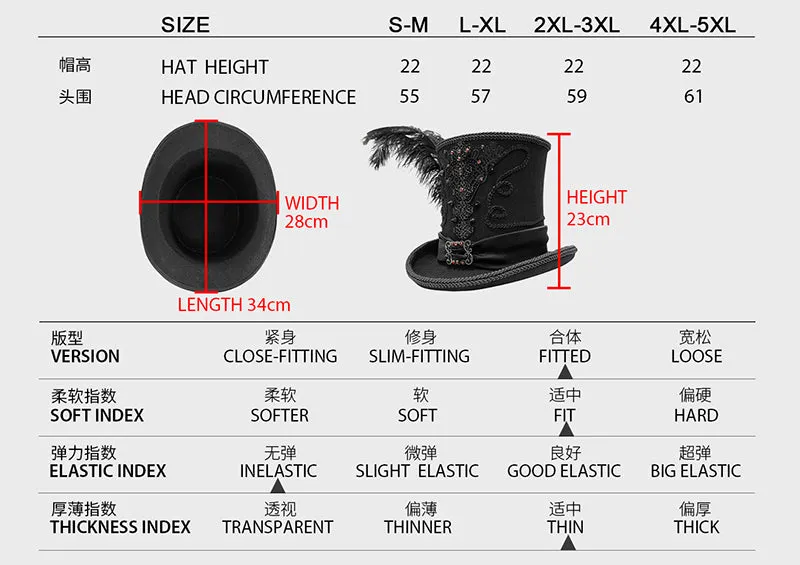 Devil Fashion Dominion Mens Gothic Top Hat