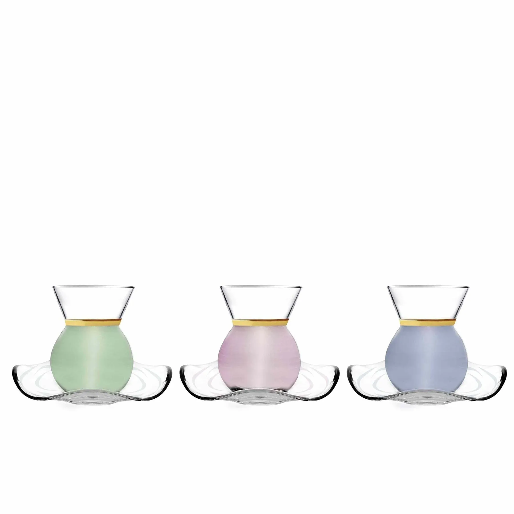 Dimlaj Luminous Set of 6 Pcs Tea Cups and Saucers