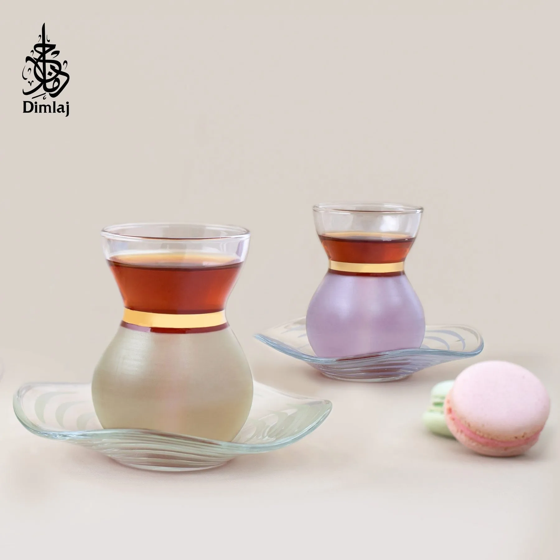 Dimlaj Luminous Set of 6 Pcs Tea Cups and Saucers