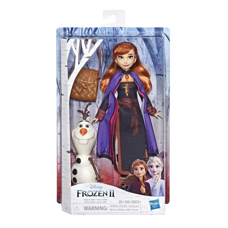 Disney Frozen Anna Doll With Buildable Olaf Figure and Backpack Accessory, Inspired by Disney Frozen 2