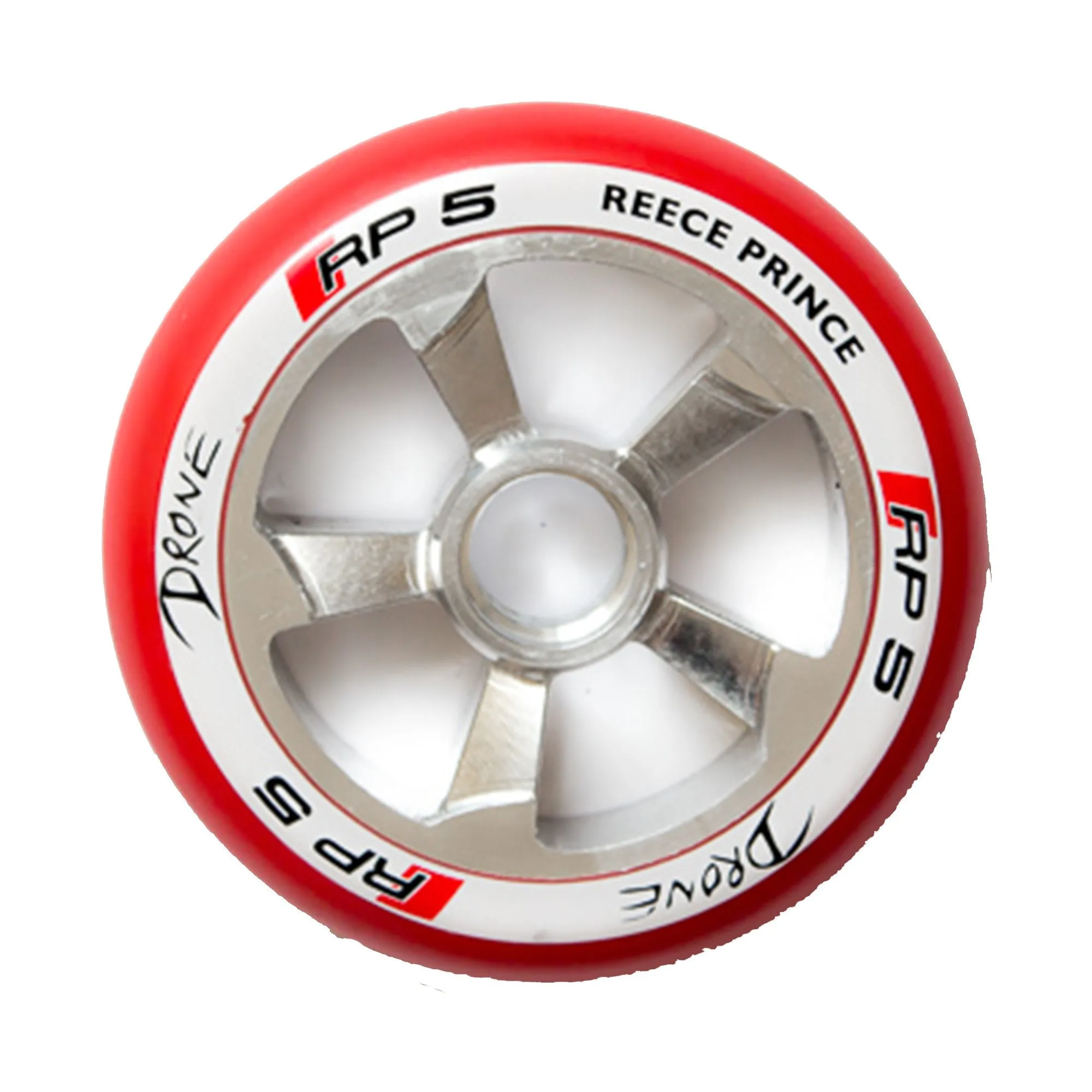 Drone Scooters Reece Prince Signature RP5 Scooter Wheel, Red/White/Chrome