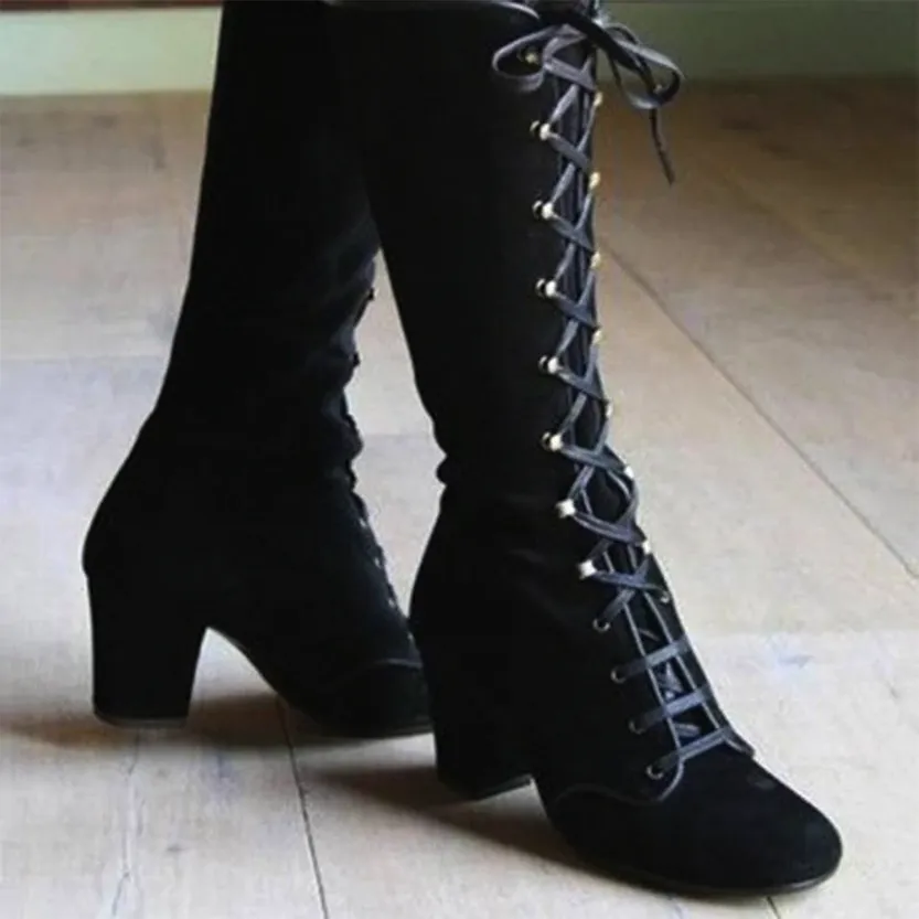 Funki Buys | Boots | Women's Vintage Retro Lace Up Boots