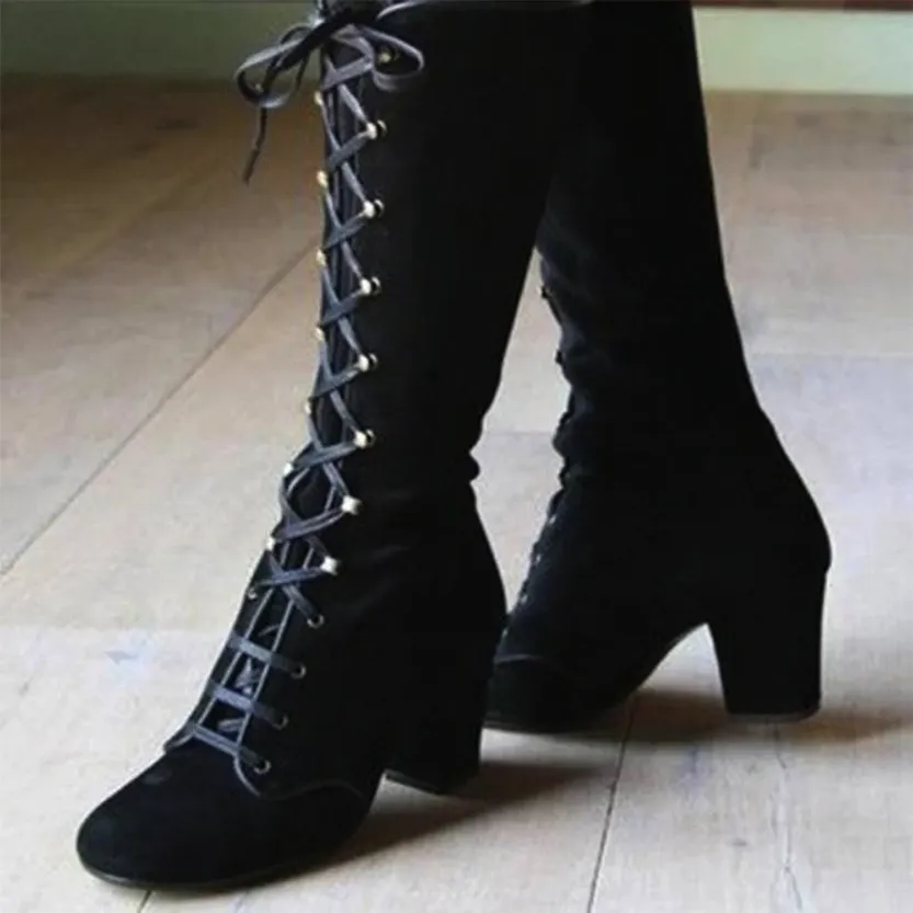 Funki Buys | Boots | Women's Vintage Retro Lace Up Boots