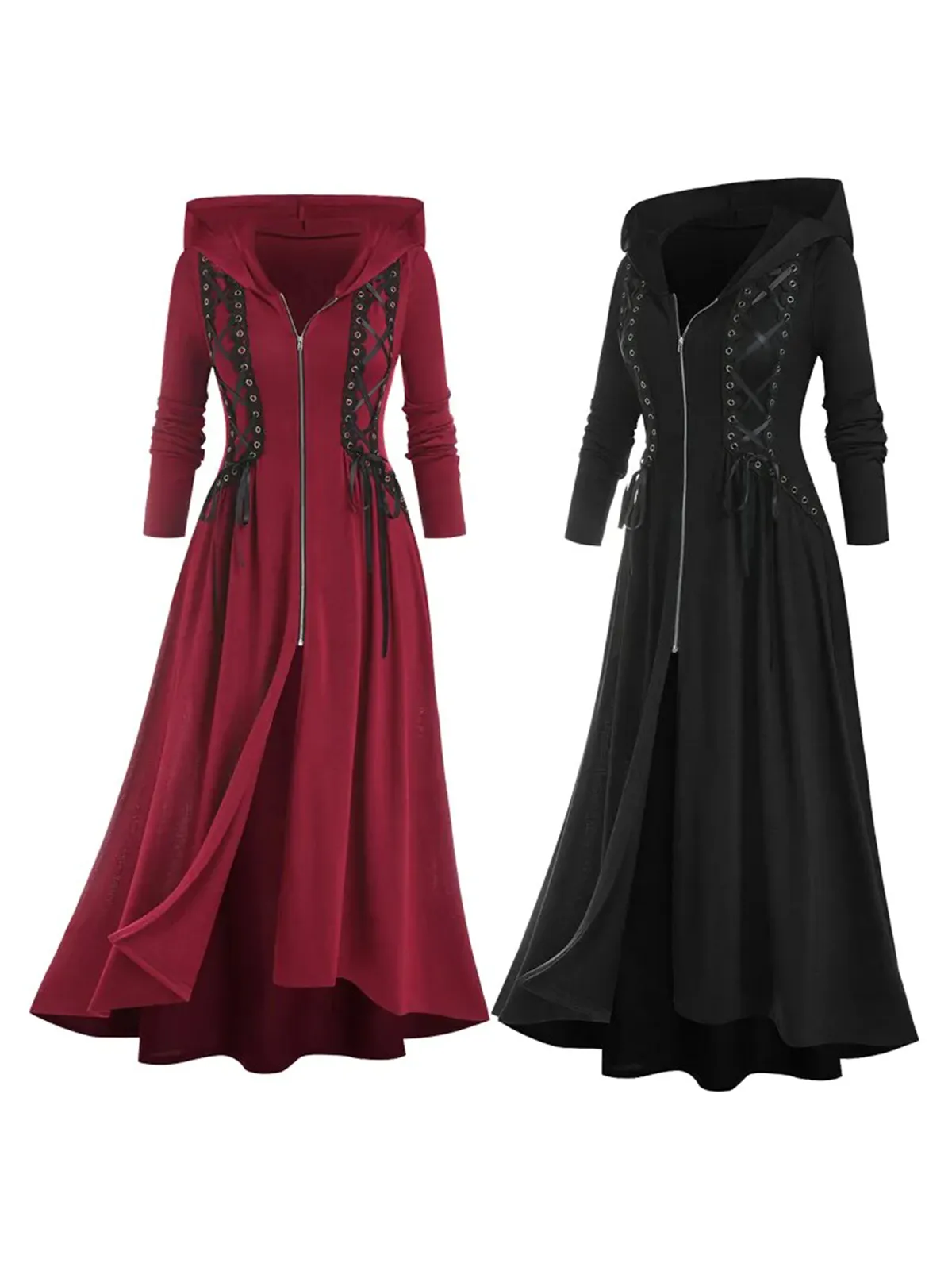 Funki Buys | Dresses | Women's Long Hooded Gothic Dress