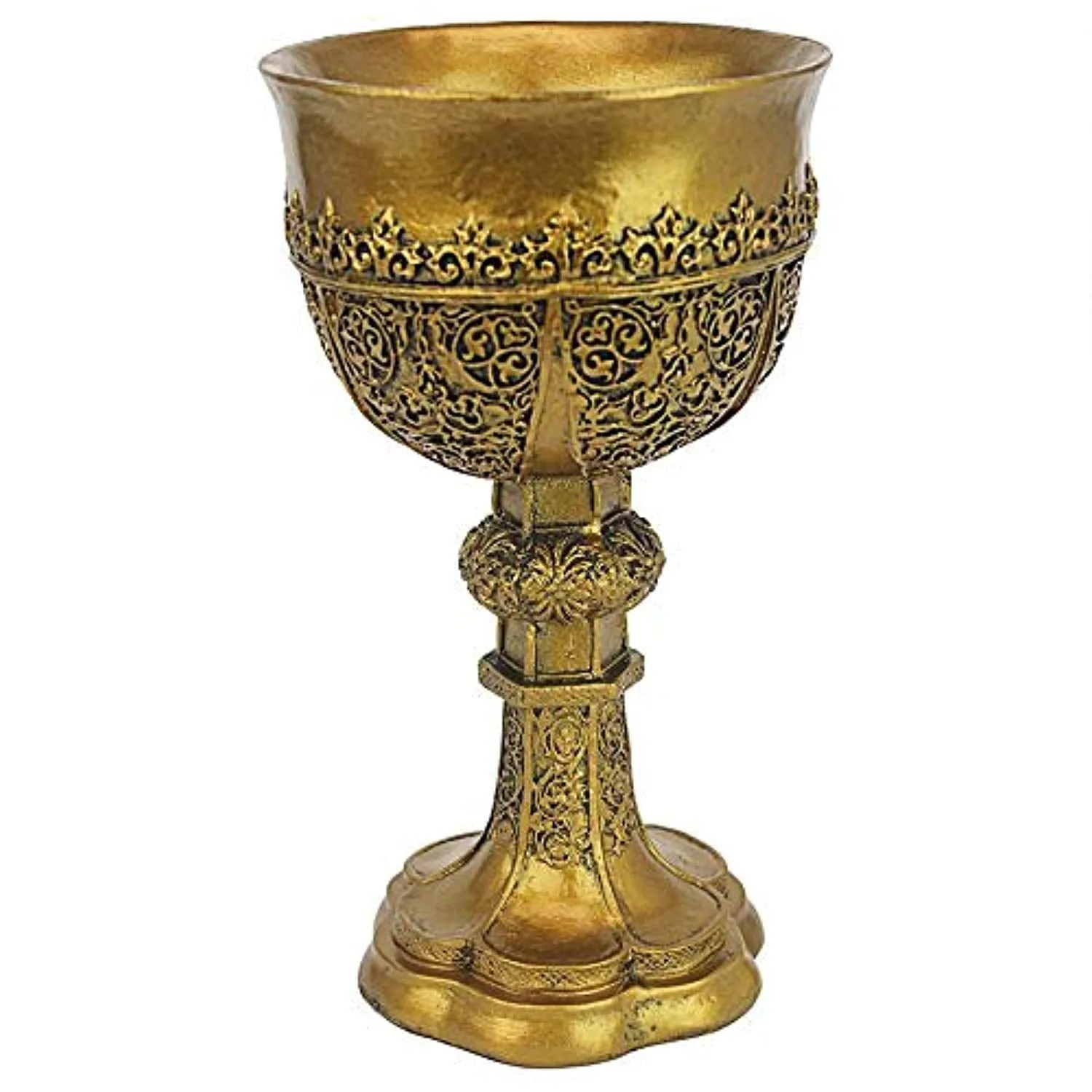 Golden Chalice of King Arthur Medieval Decor Gothic Goblet Sculpture