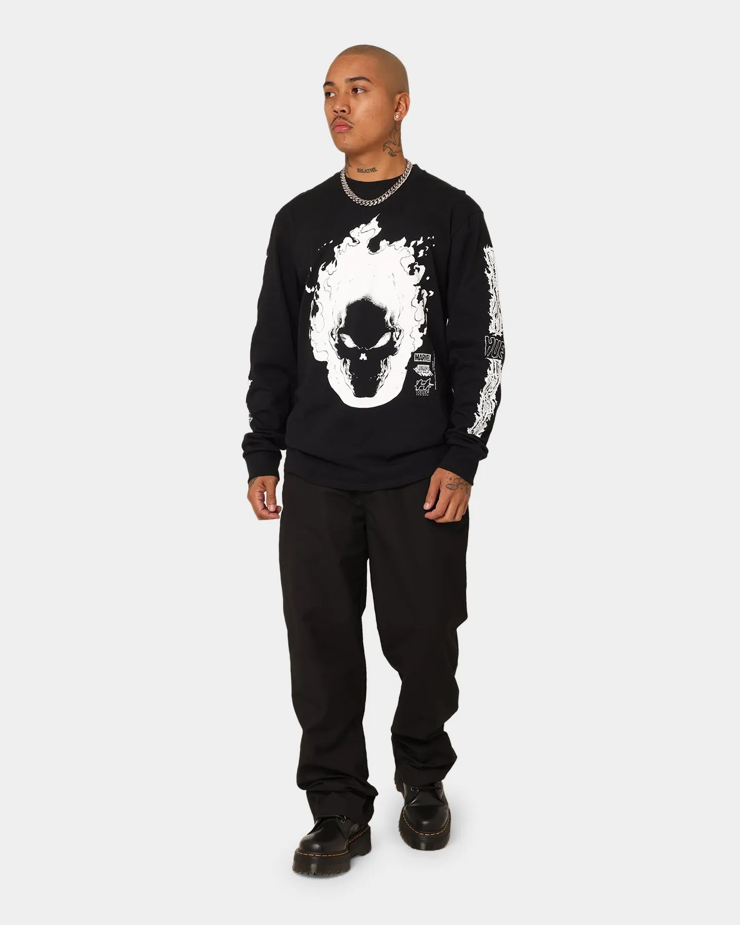 HUF X Marvel Ghost Rider Long Sleeve T-Shirt Black