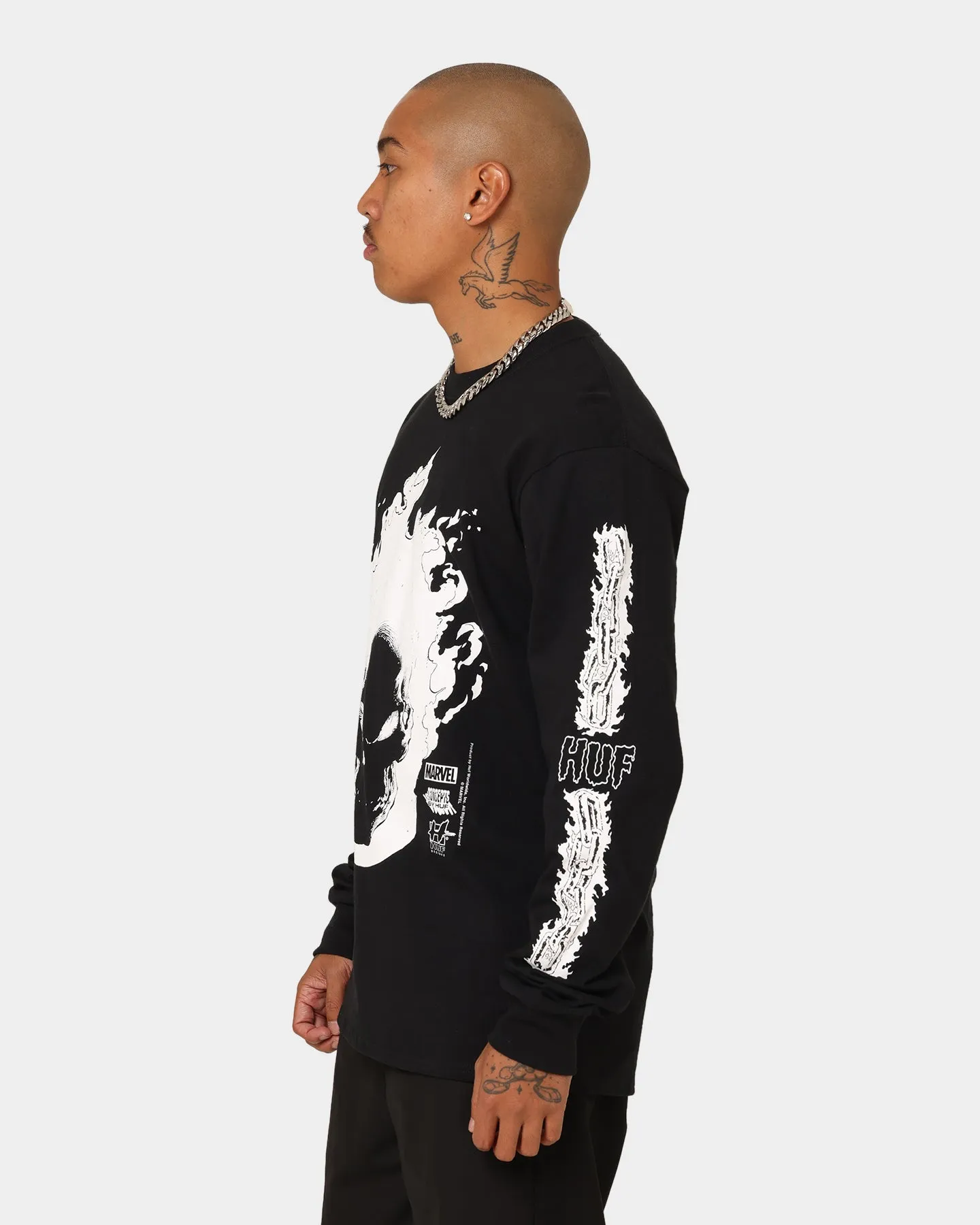 HUF X Marvel Ghost Rider Long Sleeve T-Shirt Black