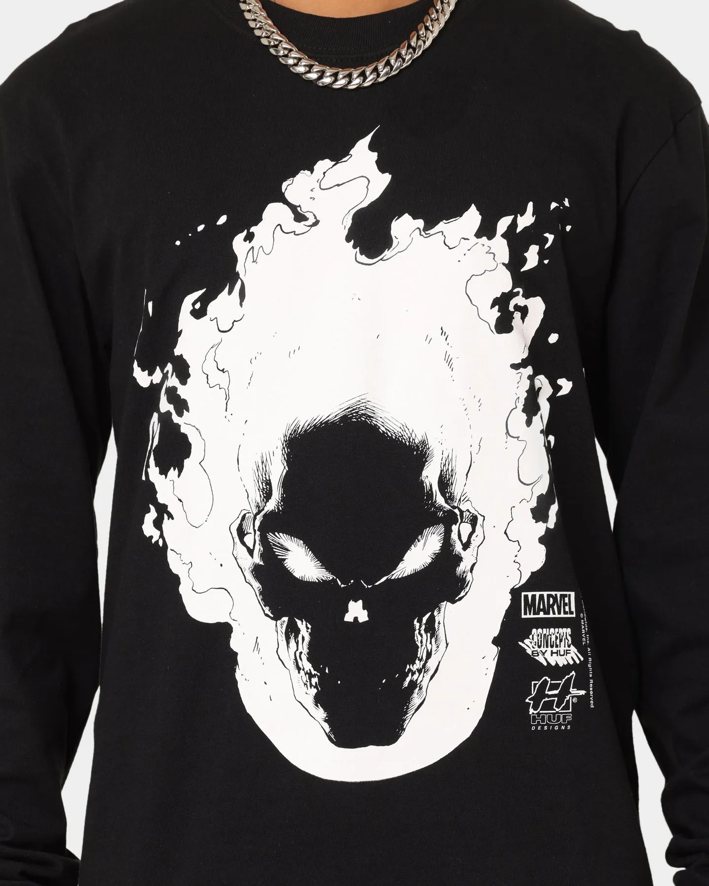 HUF X Marvel Ghost Rider Long Sleeve T-Shirt Black