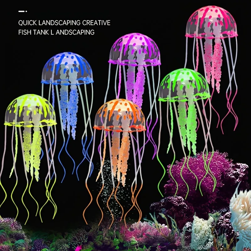 Luminous Jellyfish Stunning Aquarium Ornament with Glowing Swim Effect