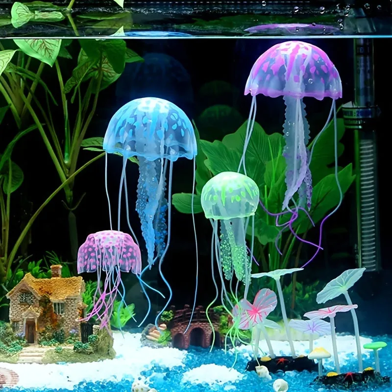 Luminous Jellyfish Stunning Aquarium Ornament with Glowing Swim Effect