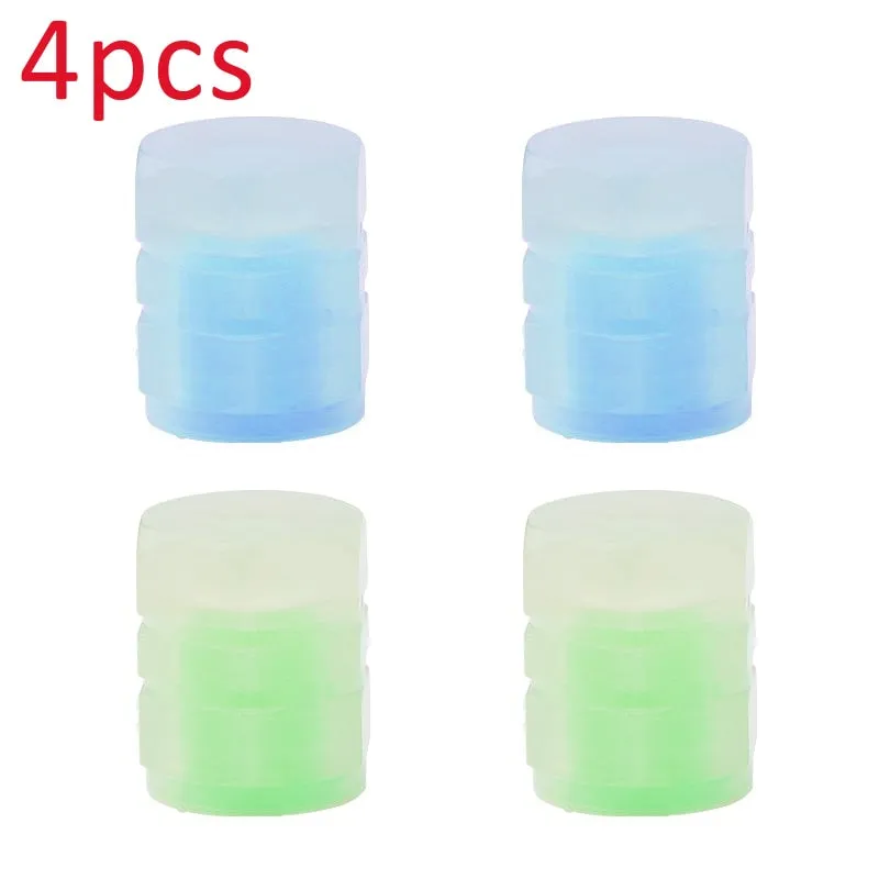 Luminous Valve Caps Fluorescent Green Blue Night Glowing Car Motorcycle Bicycle Wheel Styling Tyre Hub Luminous Cap Decor