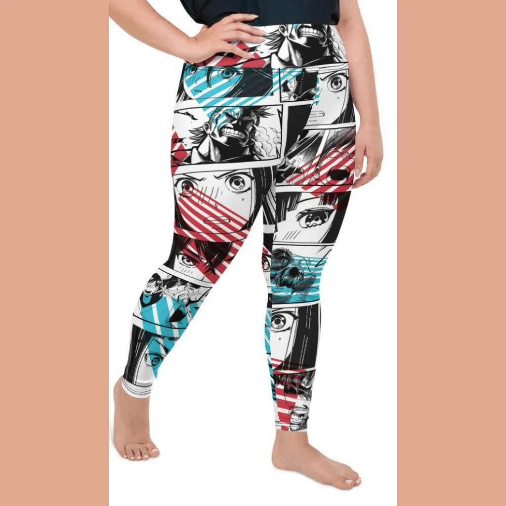 Manga Comic Book Plus Size Leggings