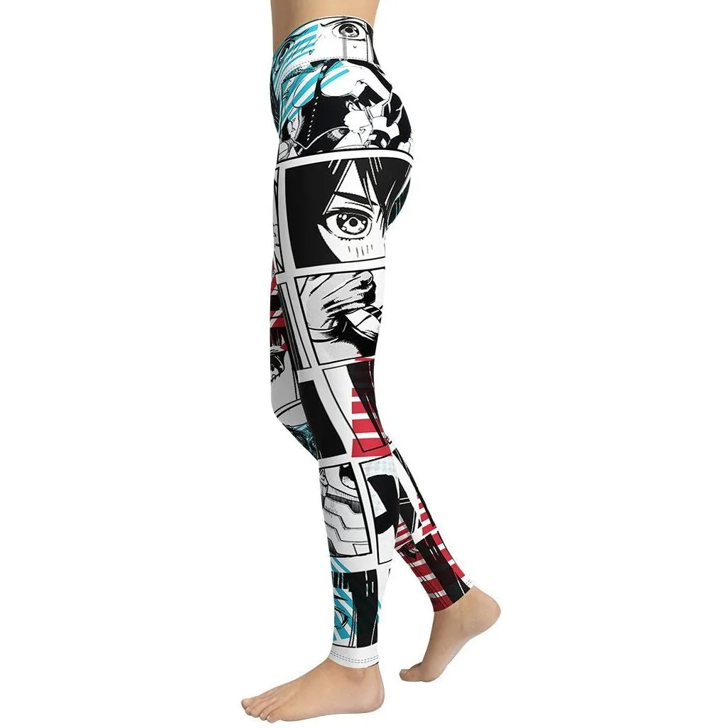 Manga Comic Book Yoga Leggings