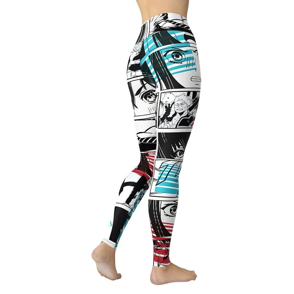 Manga Comic Book Yoga Leggings