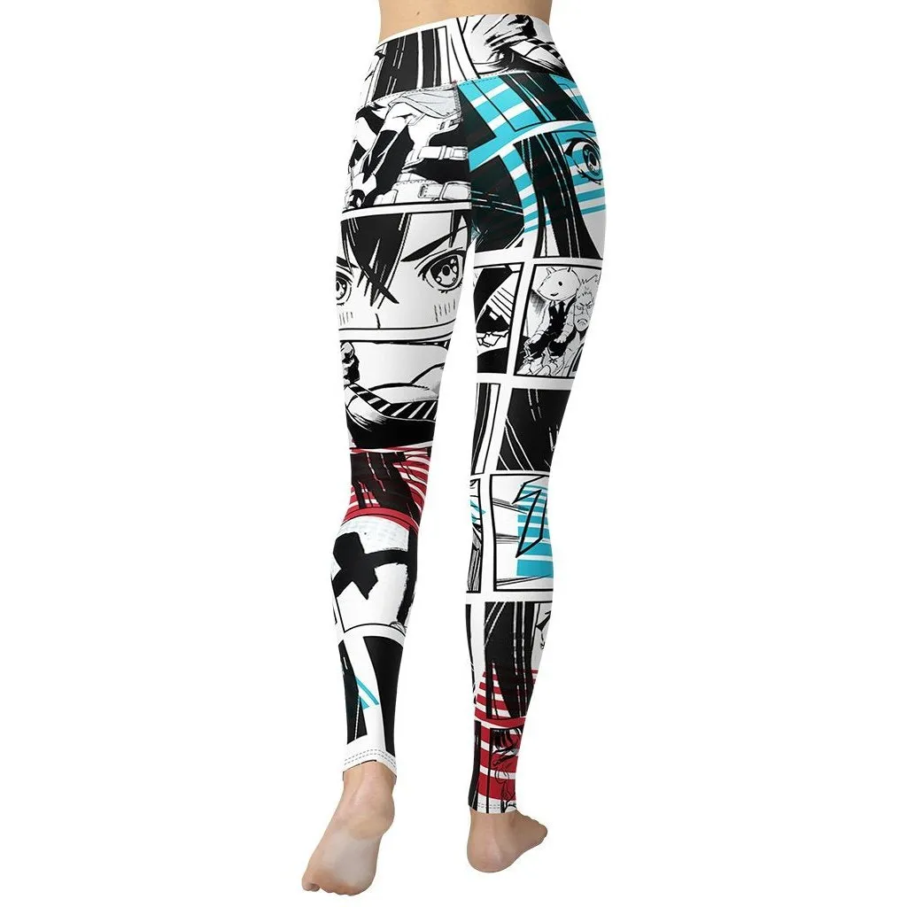 Manga Comic Book Yoga Leggings