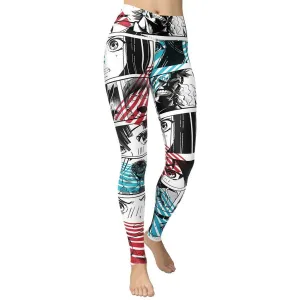 Manga Comic Book Yoga Leggings