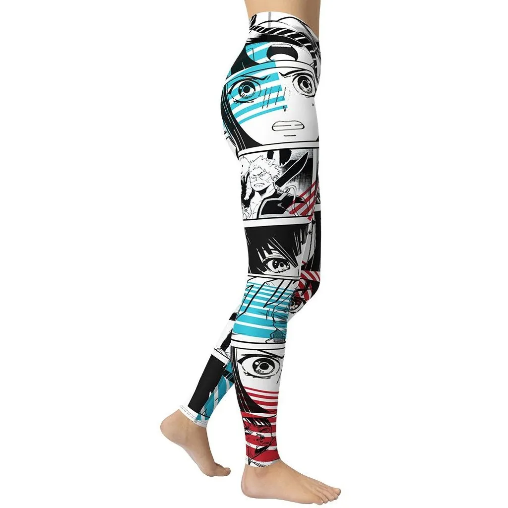 Manga Comic Book Yoga Leggings