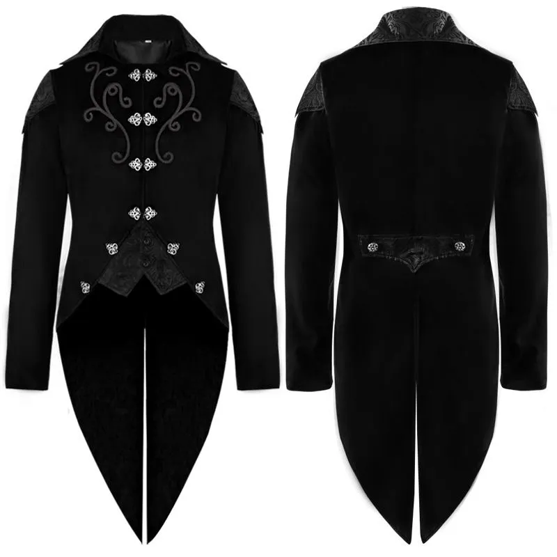 Men's Steampunk Victorian Jacket Vintage Tailcoat Gothic Costume