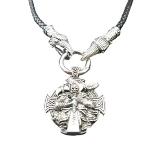 Norse Legacy Viking Odin Necklace for Men, Metal Pendant with Helena Design