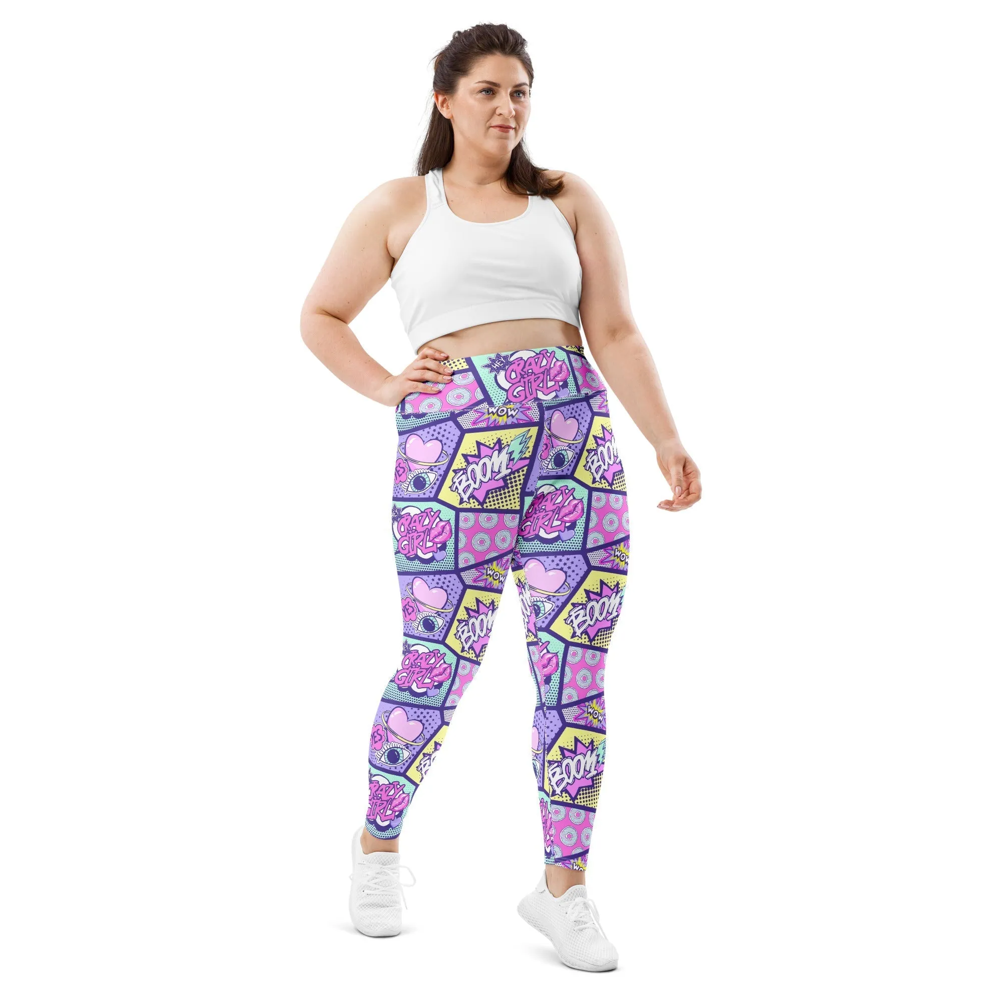 Pastel Comic Book Plus Size Leggings