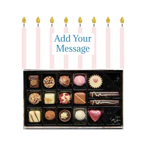 Personalised Chocolate Gift Box | 16 Box | Pink Candles