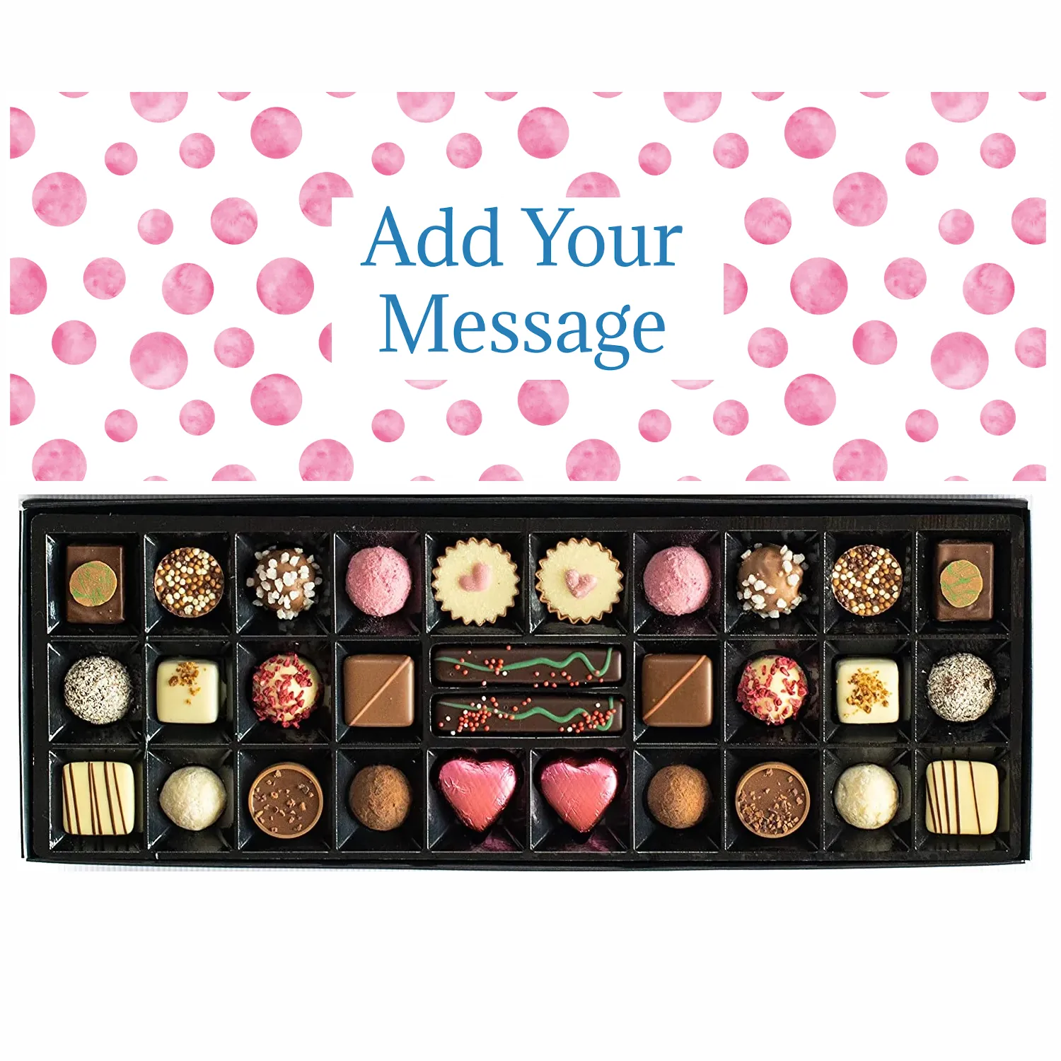 Personalised Chocolate Gift Box | 30 Box | Pink Dots