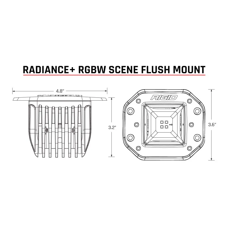 Rigid Industries Radiance  Scene RGBW Flush Mount - Pair