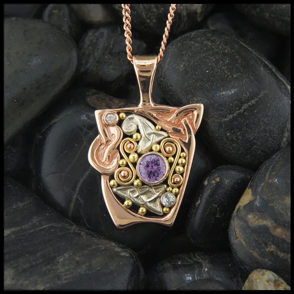 Rose Gold & Pink Sapphire Pendant