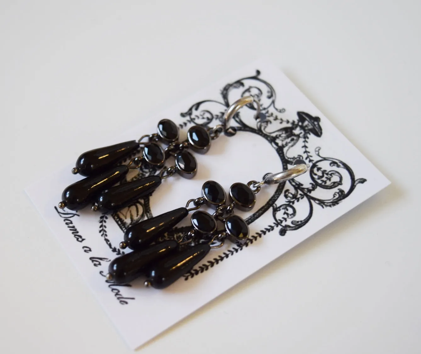 SALE! Girandole Earrings - Jet Black