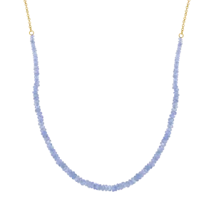 Sapphire and Gold Bead Strand Necklace