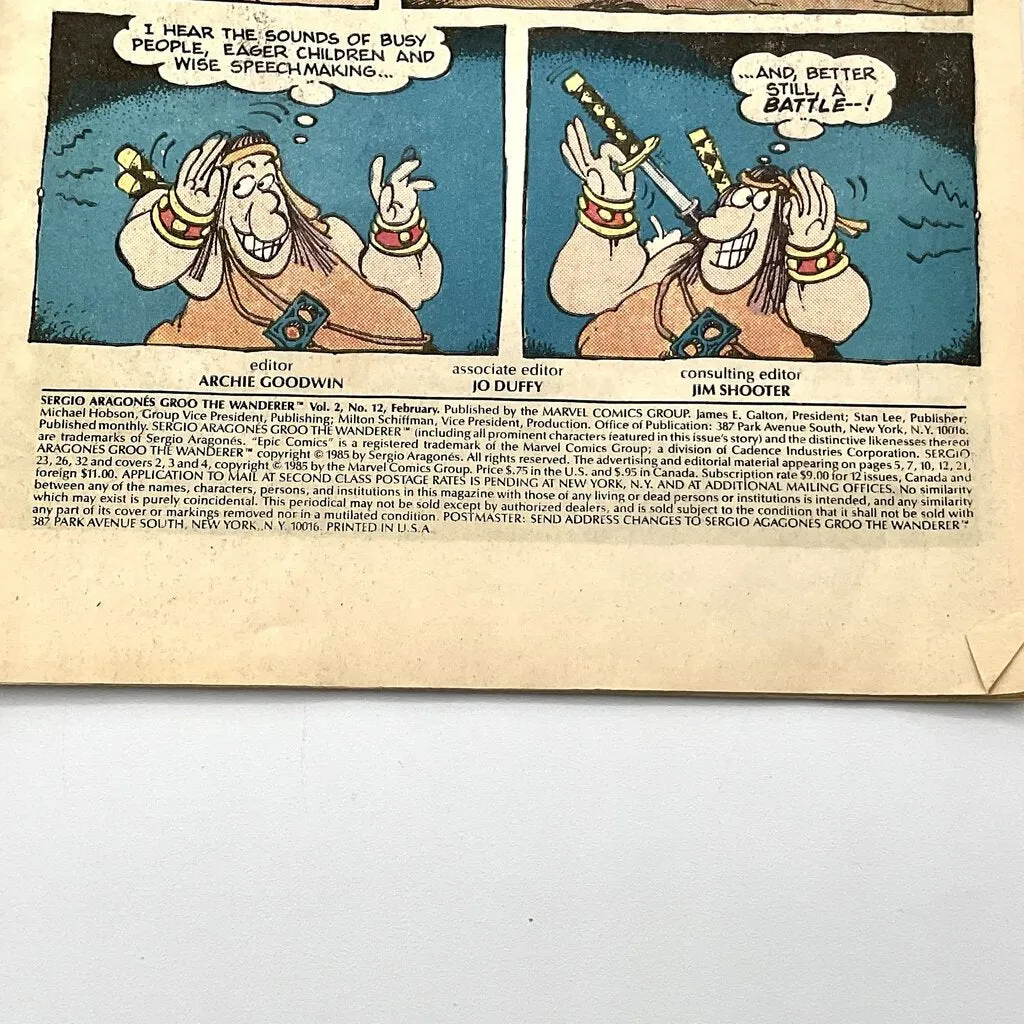 Sergio Aragon’s Groo The Wanderer #12 Comic Marvel /ah