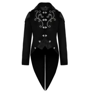 Steampunk Tailcoat Jacket for Men Victorian Medieval Vintage Lapel Frock Blazer Coat